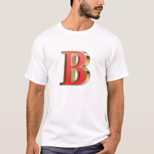 Camiseta Letra roja de vidrio B