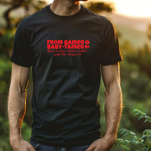 Camiseta Letra roja del primer día de papá irónica