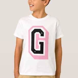 Camiseta letra rosada negra G
