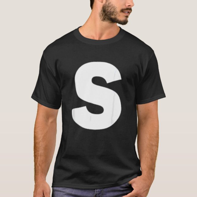 Camiseta Letra S mayúscula Monograma inicial (Anverso)