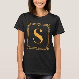 Camiseta Letra S Monograma Alfabeto S Geométrico Inicial De