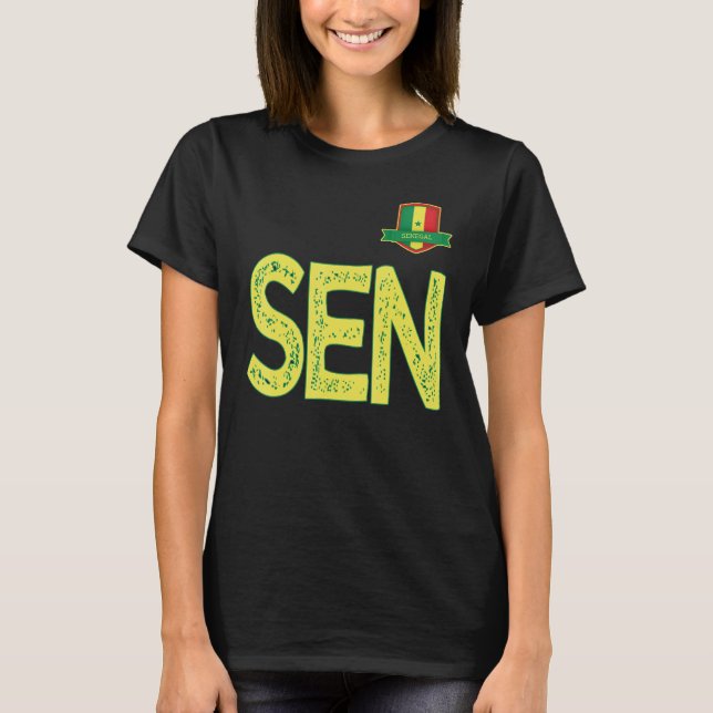 Camiseta Letra senegalesa del grupo de bandera humana S y E (Anverso)