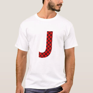 Camiseta Letra simple de búfalo trenzada mayúscula J llano 