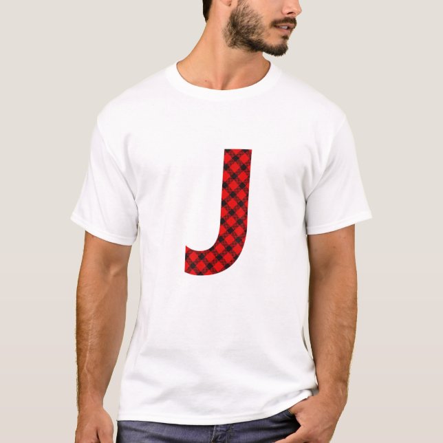Camiseta Letra simple de búfalo trenzada mayúscula J llano  (Anverso)