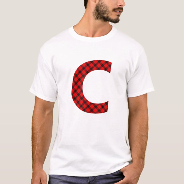 Camiseta Letra simple mayúscula C de búfalo trenzada (Anverso)