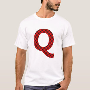 Camiseta Letra simple mayúscula con cola de búfalo Q llano 