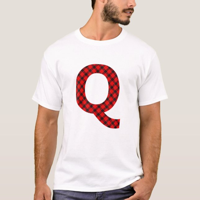 Camiseta Letra simple mayúscula con cola de búfalo Q llano  (Anverso)
