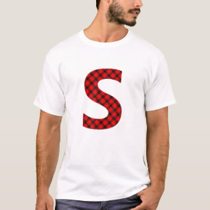 Camiseta Letra simple mayúscula de búfalo trenzada S llano 