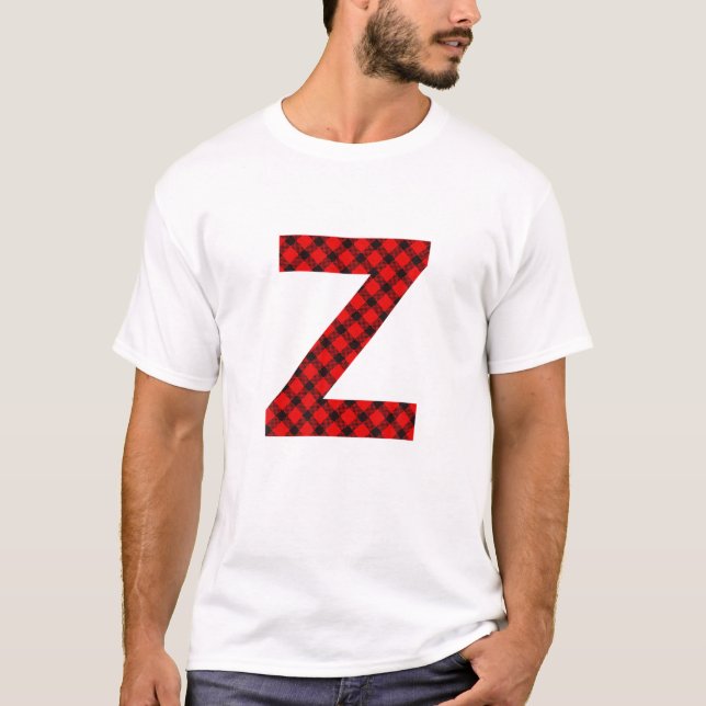 Camiseta Letra simple mayúscula de búfalo trenzada Z llano  (Anverso)