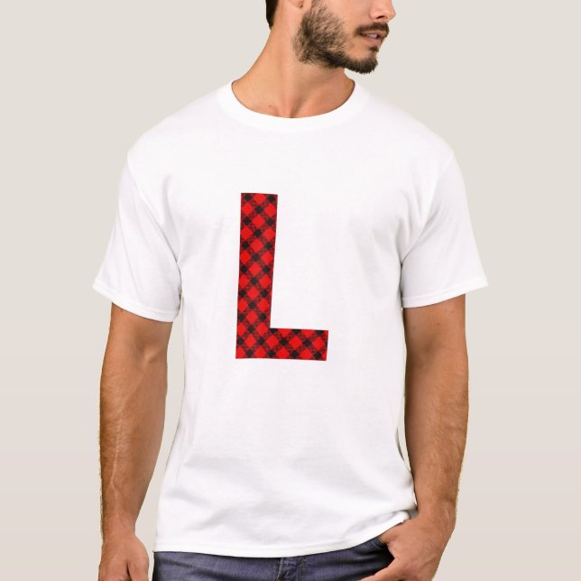 Camiseta Letra simple mayúscula L de búfalo trenzada L llan (Anverso)