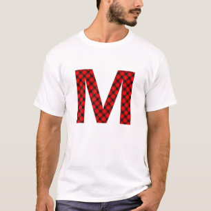 Camiseta Letra simple mayúscula M de búfalo trenzada