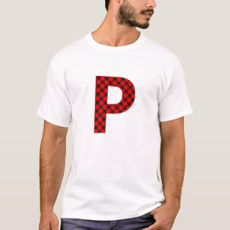 Camiseta Letra simple mayúscula P de búfalo trenzada
