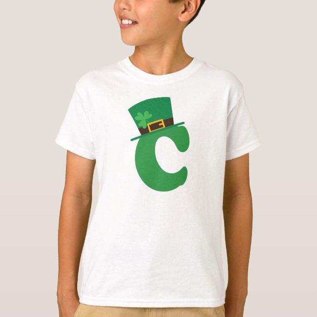 Camiseta Letra St Patricks Day Alphabet C (Anverso)