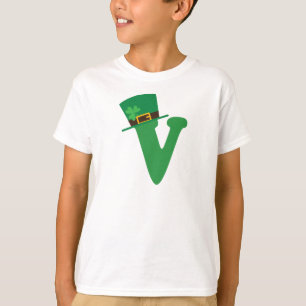 Camiseta Letra St Patricks Day V Alphabet