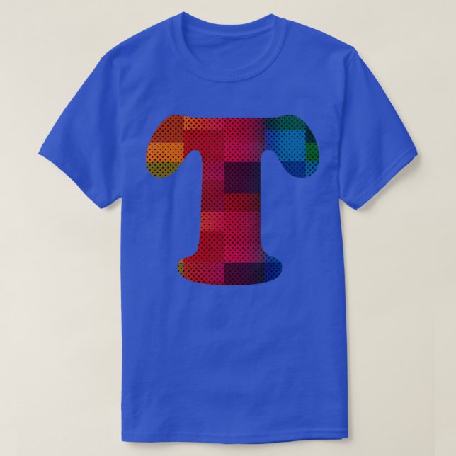 Camiseta Letra t retro vintage (Diseño del anverso)