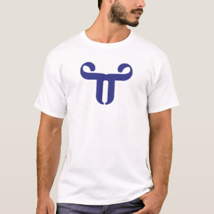 Camiseta Letra T Toro Azul Abstracto