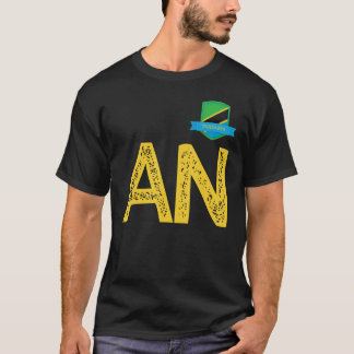 Camiseta Letra tanzana del grupo de bandera humana A y N Ta
