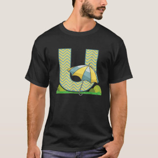 Camiseta Letra U Alfabeto paraguas apellido vocal inicial