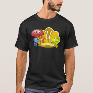 Camiseta Letra U Monograma Jellyfish Primer Día De La Escue