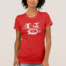 Camiseta Letra U Navidades Monograma Nombre inicial rojo