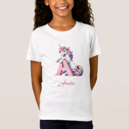 Camiseta Letra unicornio Día mágico inicial de un monograma