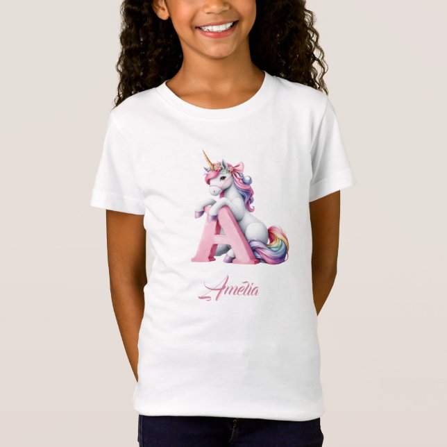 Camiseta Letra unicornio Día mágico inicial de un monograma (Anverso)