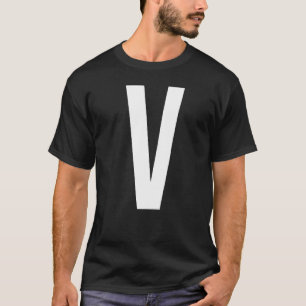 CAMISETA LETRA V ALPHABET MONOGRAM INICIAL
