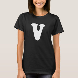 Camiseta Letra V Capital Alphabet Team Groups Costume Matc
