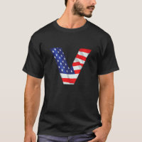 Letra V mayúscula Alphabet Estados Unidos Bandera 