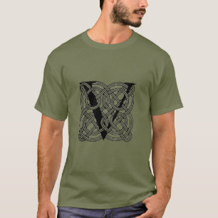 Camiseta Letra V Monograma Impresión Vintage Nudo Celta