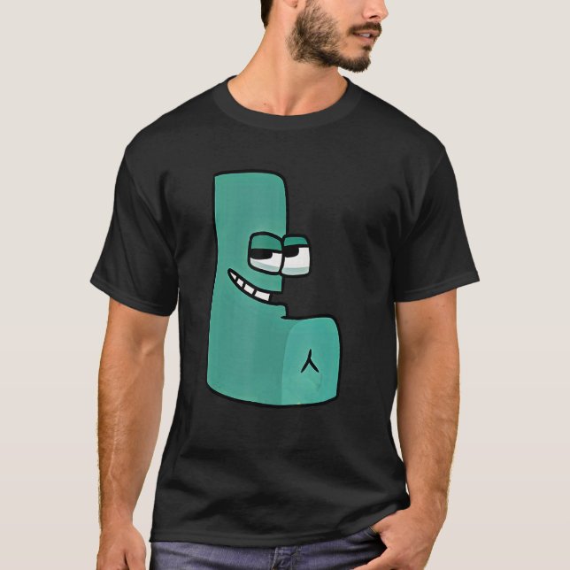Camiseta Letra verde l alphabet lore (Anverso)
