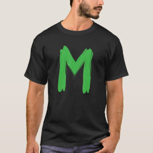 Camiseta Letra verde negrita creativa M - Alfabeto de diseñ