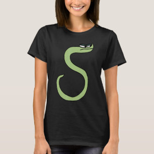 Camiseta Letra verde serpiente S alphabet lore
