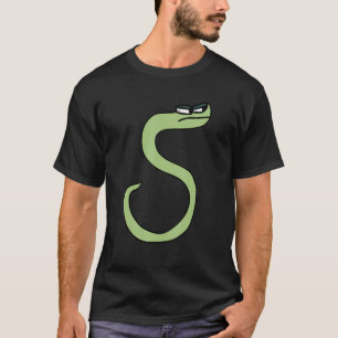Camiseta Letra verde serpiente S alphabet lore