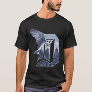 Camiseta Letra vintage D Detroit Michigan 313