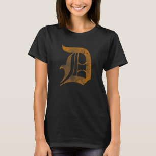 Camiseta Letra vintage D Detroit Michigan estilo 313 2 ORAN