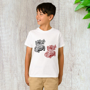 Camiseta Letra vintage ornate S Monograma