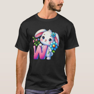 Camiseta Letra W del alfabeto de Pascua - Huevo divertido d