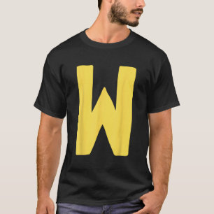 Camiseta Letra W grande y negrita en amarillo