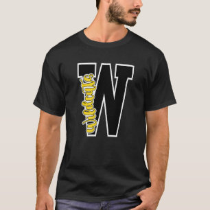 Camiseta Letra Wildcats School Spirit Mascot Black Yellow