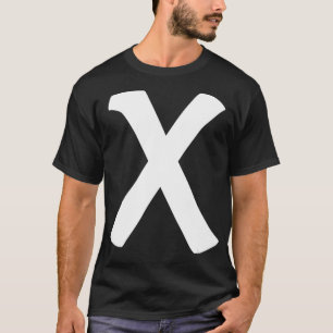 Camiseta Letra X mayúscula Alfabeto monograma Halloween ini