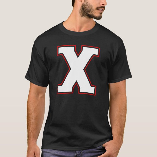 Camiseta Letra X monograma inicial X mayúscula Alfabeto (Anverso)