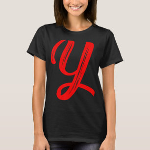 Camiseta Letra Y alfabeto gráfico rojo grande inicial