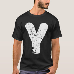 Camiseta Letra Y Big Capital Alphabet Monograma perturbado