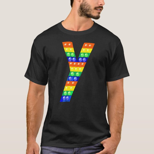 Camiseta Letra Y mayúscula Fidget Pop que coincide con P (Anverso)