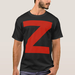 Camiseta Letra z en texto rojo tipografía mínima