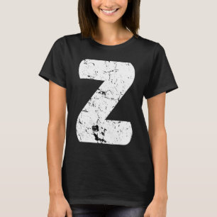 Camiseta Letra Z Gran Capital Alphabet Monograma perturbado