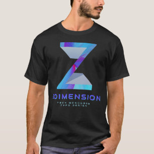 Camiseta Letra Z Moderna en Monograma 3D Tech