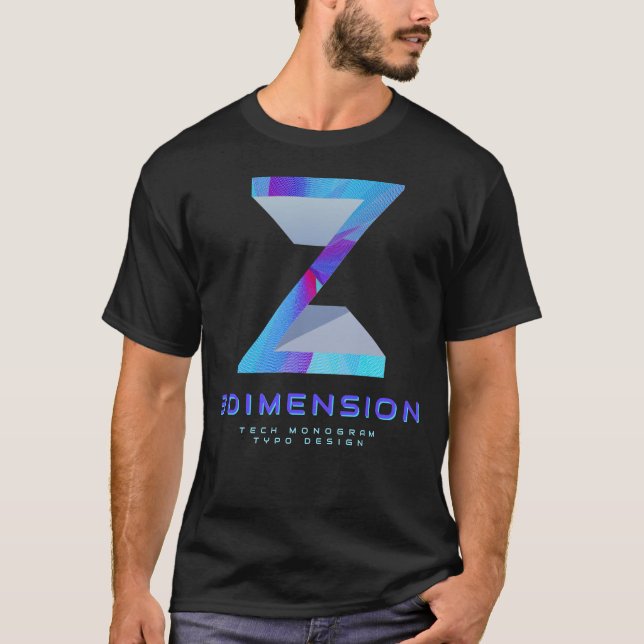 Camiseta Letra Z Moderna en Monograma 3D Tech (Anverso)