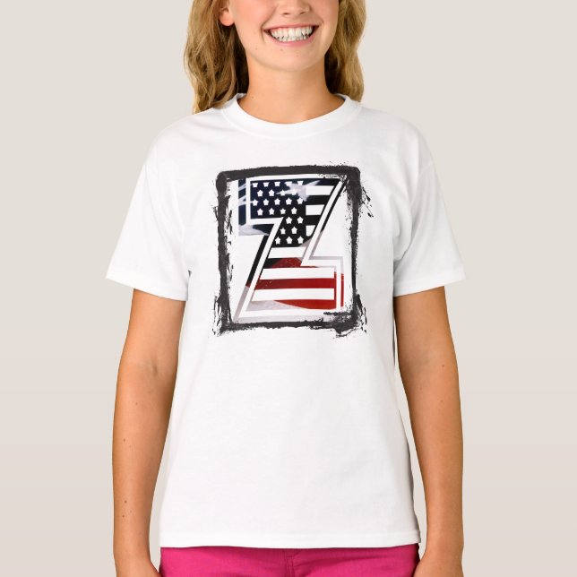 Camiseta Letra Z Monograma Patriótico (Anverso)